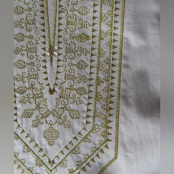 Nicoblu Maharani Tunic Blush Pink Embroidered in Gold Filigree Top size PXL - Picture 8 of 13